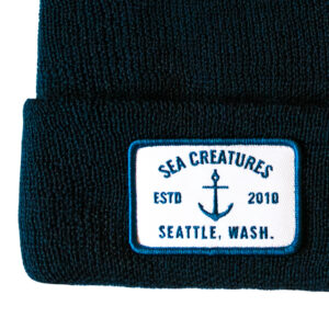 Sea Creatures Beanie Navy detail