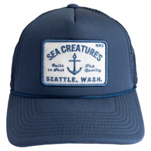 Sea Creatures trucker navy trucker hat white patch